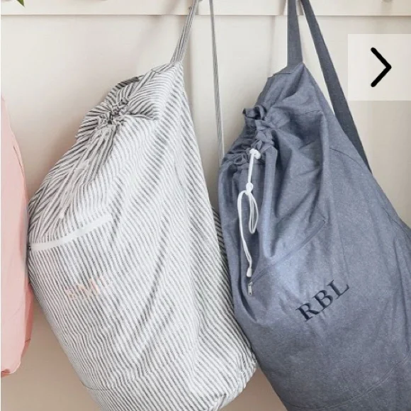 Pottery Barn Teen Blue and White Striped Garment Bag